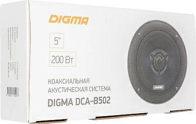 Колонки автомобильные Digma DCA-B502 200Вт 90дБ 4Ом 13см (5дюйм) (ком.:2кол.) коаксиальные двухполосные