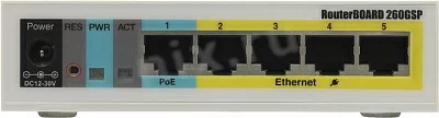 Коммутатор MikroTik RB260GSP CSS106-1G-4P-1S (L2) 5x1Гбит/с 1SFP 4PoE управляемый