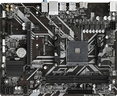 Материнская плата Gigabyte B450M K Soc-AM4 AMD B450 2xDDR4 mATX AC`97 8ch(7.1) GbLAN RAID+HDMI