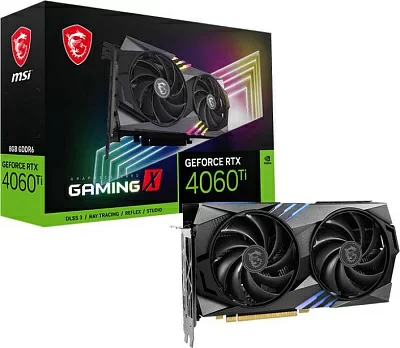 Видеокарта MSI PCI-E 4.0 RTX 4060 Ti GAMING X 8G NVIDIA GeForce RTX 4060TI 8Gb 128bit GDDR6 2640/18000 HDMIx1 DPx3 HDCP Ret