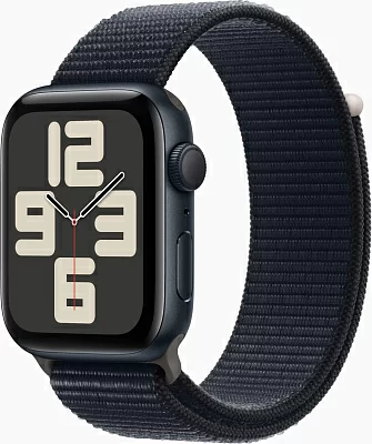 Смарт-часы Apple Watch SE 2023 A2723 44мм OLED корп.темная ночь Sport Loop рем.темная ночь разм.брасл.:145-220мм (MREA3LL/A)