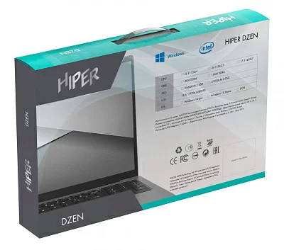 Ноутбук Hiper Dzen MTL1569 Core i3 1115G4 8Gb SSD256Gb Intel UHD Graphics 15.6" IPS FHD (1920x1080) Free DOS grey WiFi BT Cam 5700mAh (YB97KDOK)