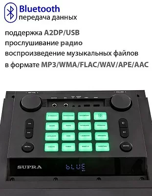 Минисистема Supra SMB-1200 черный 200Вт FM USB BT SD