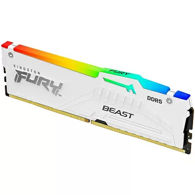 Память DDR5 16GB 6000MHz Kingston KF560C36BWEA-16 Fury Beast White Expo RGB RTL Gaming PC5-48000 CL36 DIMM 288-pin 1.35В dual rank с радиатором Ret