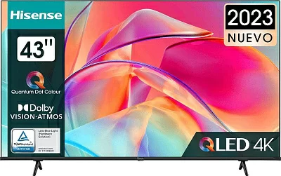 Телевизор QLED Hisense 43" 43E7KQ Frameless черный 4K Ultra HD 60Hz DVB-T DVB-T2 DVB-C DVB-S DVB-S2 USB WiFi Smart TV (RUS)