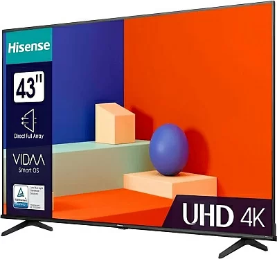 Телевизор LED Hisense 43" 43A6K Frameless черный 4K Ultra HD 60Hz DVB-T DVB-T2 DVB-C DVB-S DVB-S2 USB WiFi Smart TV