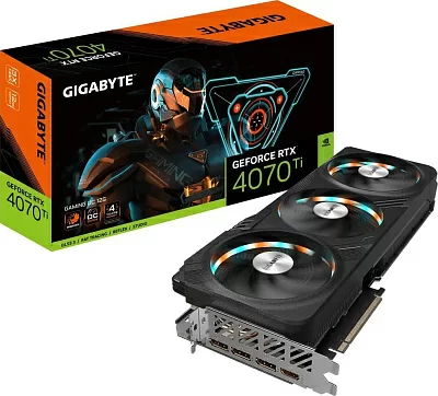 Видеокарта Gigabyte PCI-E 4.0 GV-N407TGAMING OC-12GD NVIDIA GeForce RTX 4070TI 12Gb 192bit GDDR6X 2640/21000 HDMIx1 DPx3 HDCP Ret