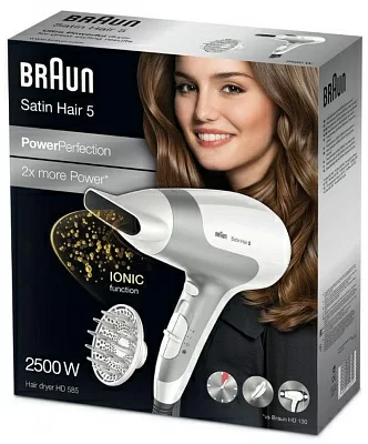 Фен Braun BRHD585E 2500Вт белый