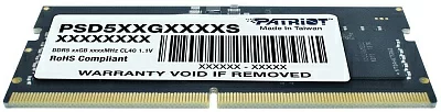 Память DDR5 32GB 4800MHz Patriot PSD532G48002S RTL PC5-38400 CL40 SO-DIMM 262-pin 1.1В dual rank Ret