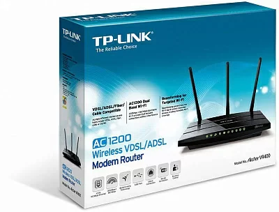 Роутер беспроводной TP-Link Archer VR400 AC1200 10/100/1000BASE-TX/VDSL/ADSL