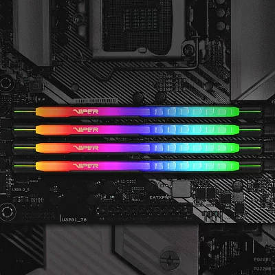 Память DDR4 2x32GB 3200MHz Patriot PVSR464G320C8K Viper Steel RGB RTL Gaming PC4-25600 CL18 DIMM 288-pin 1.35В dual rank с радиатором Ret