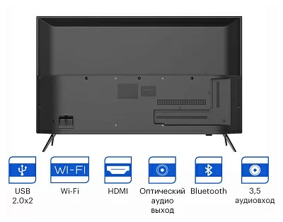 Телевизор LED Kivi 40" 40F750NB черный FULL HD 60Hz DVB-T2 DVB-C USB WiFi Smart TV