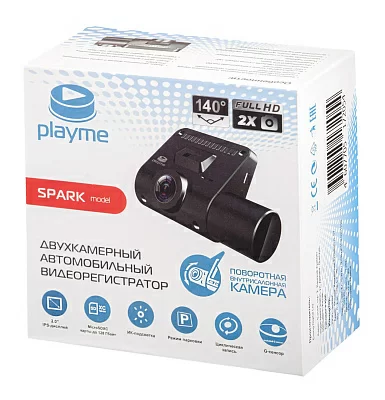Видеорегистратор Playme Spark черный 1080x1920 1080p 140гр. MSTAR 8339D