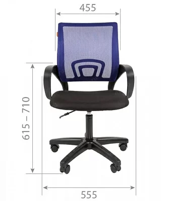 7024146 Офисное кресло Chairman 696 LT TW оранжевый (спинка оранжевая сетка сиденье  чёрная ткань)