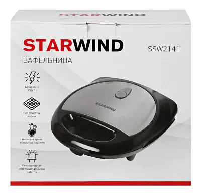 Вафельница Starwind SSW2141 750Вт черный