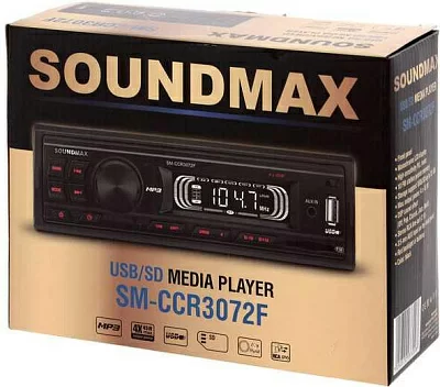 Автомагнитола Soundmax SM-CCR3072F 1DIN 4x45Вт (SM-CCR3072F(ЧЕРНЫЙ)\R)