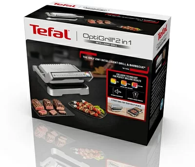 Электрогриль Tefal Optigrill GC772D30 2100Вт серый/черный