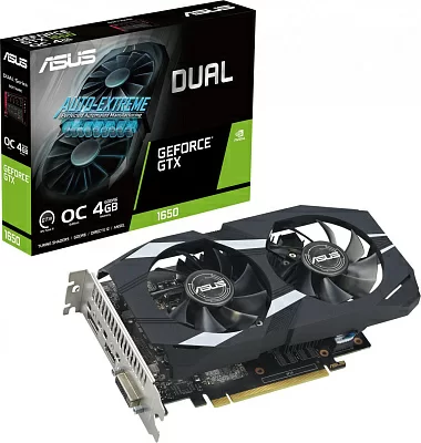 Видеокарта Asus PCI-E DUAL-GTX1650-O4GD6-P-EVO NVIDIA GeForce GTX 1650 4Gb 128bit GDDR6 1755/12000 DVIx1 HDMIx1 DPx1 HDCP Ret