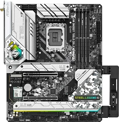 Материнская плата Asrock Z790 STEEL LEGEND WIFI Soc-1700 Intel Z790 4xDDR5 ATX AC`97 8ch(7.1) 2.5Gg RAID+HDMI+DP