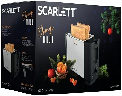 Тостер Scarlett SC-TM11026 650Вт черный/серебристый