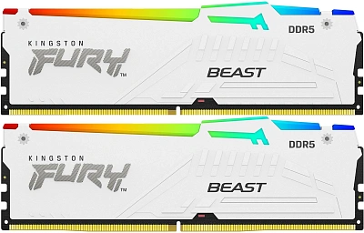 Память DDR5 2x16GB 5600MHz Kingston KF556C36BWEAK2-32 Fury Beast RGB RTL Gaming PC5-44800 CL36 DIMM 288-pin 1.25В kit single rank с радиатором Ret