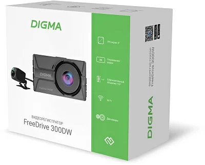 Видеорегистратор Digma FreeDrive 300DW черный 2Mpix 1440x2560 1440p 130гр.