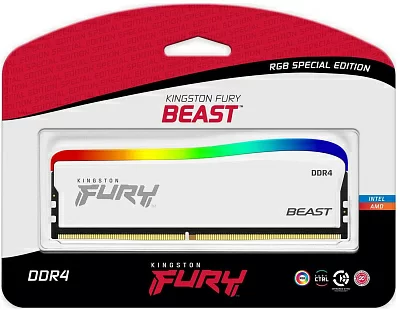 Память DDR4 16GB 3200MHz Kingston KF432C16BWA/16 Fury Beast RGB RTL Gaming PC4-25600 CL16 DIMM 288-pin 1.35В single rank с радиатором Ret