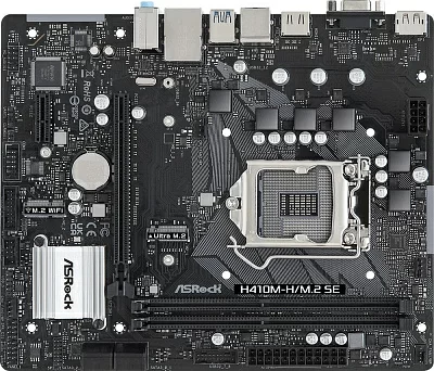 Материнская плата Asrock H410M-H/M.2 SE Soc-1200 Intel H370 2xDDR4 mATX AC`97 8ch(7.1) GbLAN+VGA+HDMI+DP