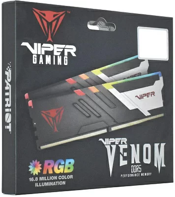 Память DDR5 2x16Gb 5600MHz Patriot PVVR532G560C36K Viper Venom RGB RTL Gaming PC5-44800 CL36 DIMM 288-pin 1.25В с радиатором Ret