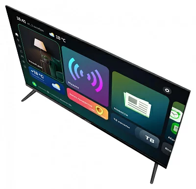 Телевизор LED Hyundai 50" H-LED50FU7004 Салют ТВ Frameless черный 4K Ultra HD 60Hz DVB-T DVB-T2 DVB-C DVB-S DVB-S2 WiFi Smart TV (RUS)