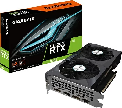 Видеокарта Gigabyte PCI-E 4.0 GV-N3050EAGLE OC-6GD NVIDIA GeForce RTX 3050 6Gb 96bit GDDR6 1500/14000 HDMIx2 DPx2 HDCP Ret