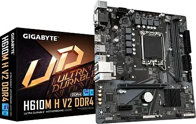 Материнская плата Gigabyte H610M H V2 DDR4 Soc-1700 Intel H610 2xDDR4 mATX AC`97 8ch(7.1) GbLAN+VGA+HDMI