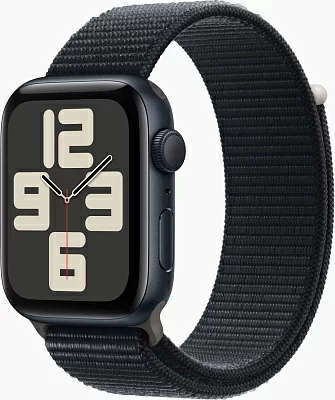 Смарт-часы Apple Watch SE 2023 A2723 44мм OLED корп.темная ночь Sport Loop рем.темная ночь разм.брасл.:145-220мм (MREA3ZP/A)