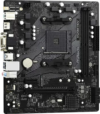 Материнская плата Asrock A520M-HDV Soc-AM4 AMD A520 2xDDR4 mATX AC`97 8ch(7.1) GbLAN RAID+VGA+DVI+HDMI