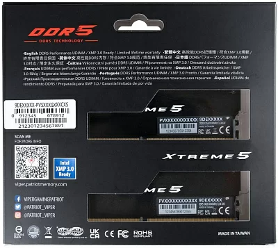 Память DDR5 2x16GB 8200MHz Patriot PVX532G82C38K Viper Xtreme 5 RTL Gaming PC5-65600 CL38 DIMM ECC 288-pin 1.1В с радиатором Ret