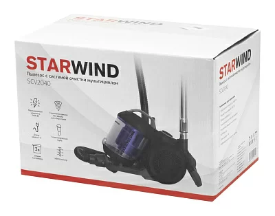 Пылесос Starwind SCV2040 2400Вт серый/фиолетовый