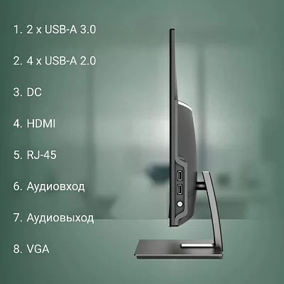 Моноблок Digma Action 21.5" Full HD N95 (1.7) 8Gb SSD256Gb UHDG 600 CR Windows 11 Professional GbitEth WiFi BT 36W клавиатура мышь Cam черный 1920x1080