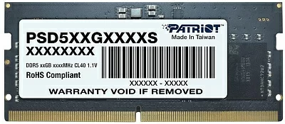 Память DDR5 8Gb 4800MHz Patriot PSD58G480041S RTL PC5-38400 CL40 SO-DIMM 260-pin 1.1В single rank Ret