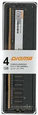 Память DDR4 4Gb 2666MHz Digma DGMAD42666004S RTL PC4-21300 CL19 DIMM 288-pin 1.2В single rank Ret