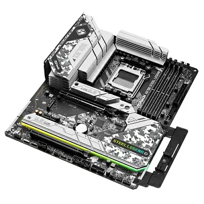 Материнская плата Asrock X670E STEEL LEGEND SocketAM5 AMD X670 4xDDR5 ATX AC`97 8ch(7.1) 1 x 2.5Gigabit + Gigabit Ethernet RAID+HDMI+DP