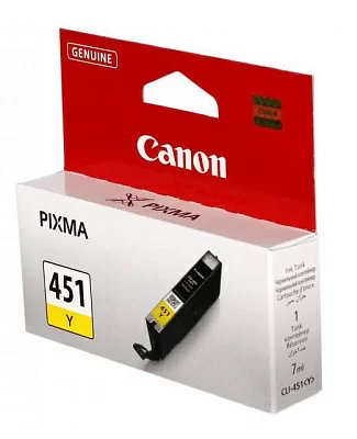 Картридж струйный Canon CLI-451Y 6526B001 желтый (329стр.) (7мл) для Canon Pixma iP7240/MG6340/MG5440