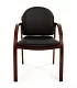 Офисное кресло Конференц-стул Chairman 659 черный матовый (искусственная кожа/темный орех)