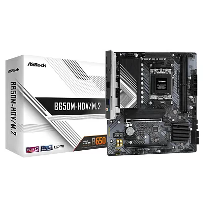 Материнская плата Asrock B650M-HDV/M.2 SocketAM5 AMD B650 2xDDR5 mATX AC`97 8ch(7.1) 2.5Gg RAID+HDMI+DP