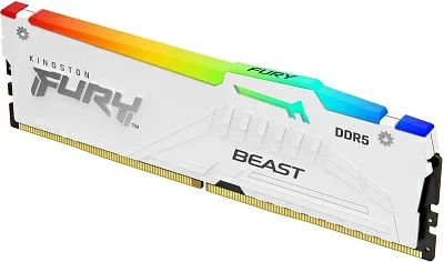 Память DDR5 32GB 6000MHz Kingston KF560C36BWEA-32 Fury Beast White Expo RGB RTL Gaming PC5-48000 CL36 DIMM 288-pin 1.35В dual rank с радиатором Ret