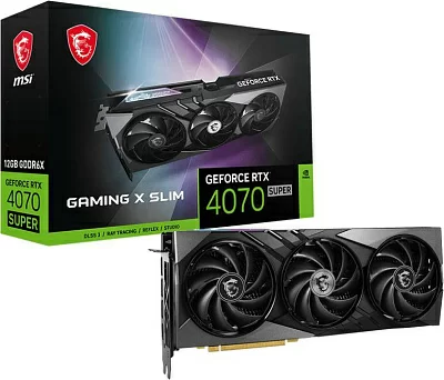 Видеокарта MSI PCI-E 4.0 RTX 4070 SUPER 12G GAMING X SLIM NVIDIA GeForce RTX 4070 Super 12Gb 192bit GDDR6X 2640/21000 HDMIx1 DPx3 HDCP Ret