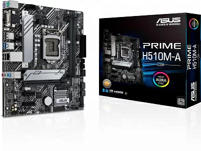 Материнская плата Asus PRIME H510M-A Soc-1200 Intel H510 2xDDR4 mATX AC`97 8ch(7.1) GbLAN+VGA+HDMI+DP