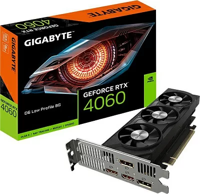 Видеокарта Gigabyte PCI-E 4.0 GV-N4060D6-8GL NVIDIA GeForce RTX 4060 8Gb 128bit GDDR6 2460/17000 HDMIx2 DPx2 HDCP Ret low profile