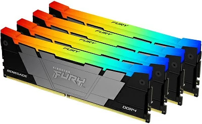 Память DDR4 4x16GB 3600MHz Kingston KF436C16RB12AK4/64 Fury Renegade RGB RTL Gaming PC4-28800 CL16 DIMM 288-pin 1.35В kit dual rank с радиатором Ret