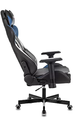 Кресло игровое Zombie VIKING TANK черный/синий/белый эко.кожа с подголов. крестовина металл