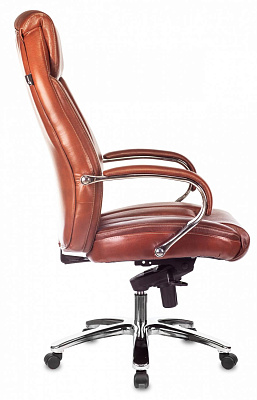 Кресло руководителя Бюрократ T-9922SL светло-коричневый Leather Eichel кожа крестовина металл хром